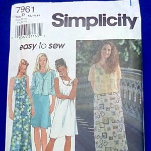 Simplicity 7961 Easy Dress Size 12-16
